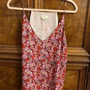 LOFT Red and Pink Floral Dress